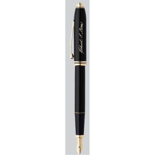 Townsend® Black Lacquer & 23KT Gold Ballpoint Pen-1