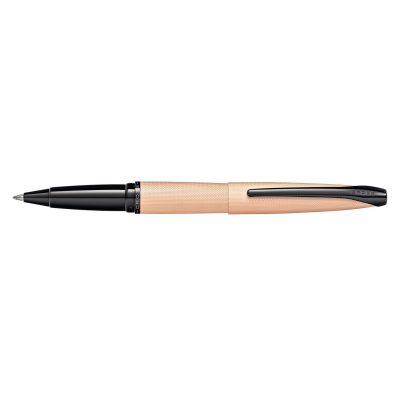 ATX® Brushed Rose Gold Ballpoint Pen w/Polished Black PVD Appointments