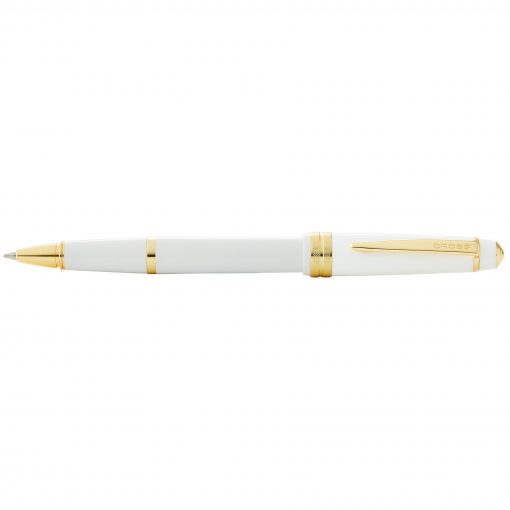 Bailey Light™ Polished White Resin and Gold Tone Selectip® Rollerball Pen-1