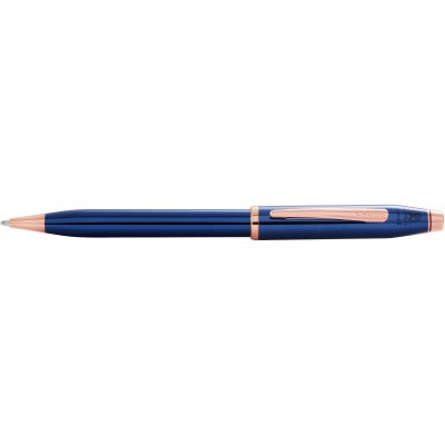Century II Translucent Cobalt Blue Lacquer with Rose Gold PVD Ballpoint Pen