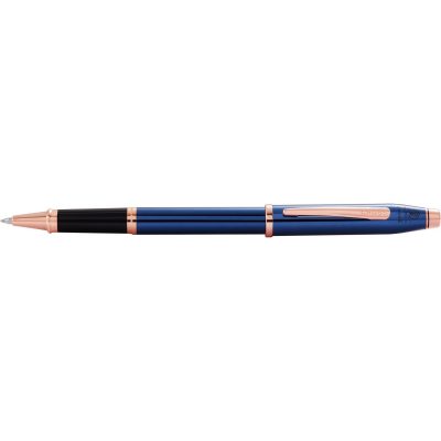 Century II Translucent Cobalt Blue Lacquer with Rose Gold PVD Rollerball Pen