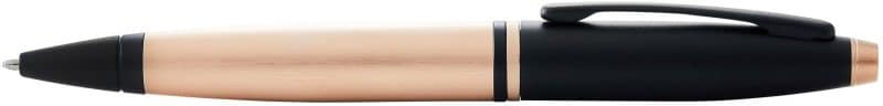 Calais Brushed Rose Gold and Black Lacquer Ballpoint Pen-1