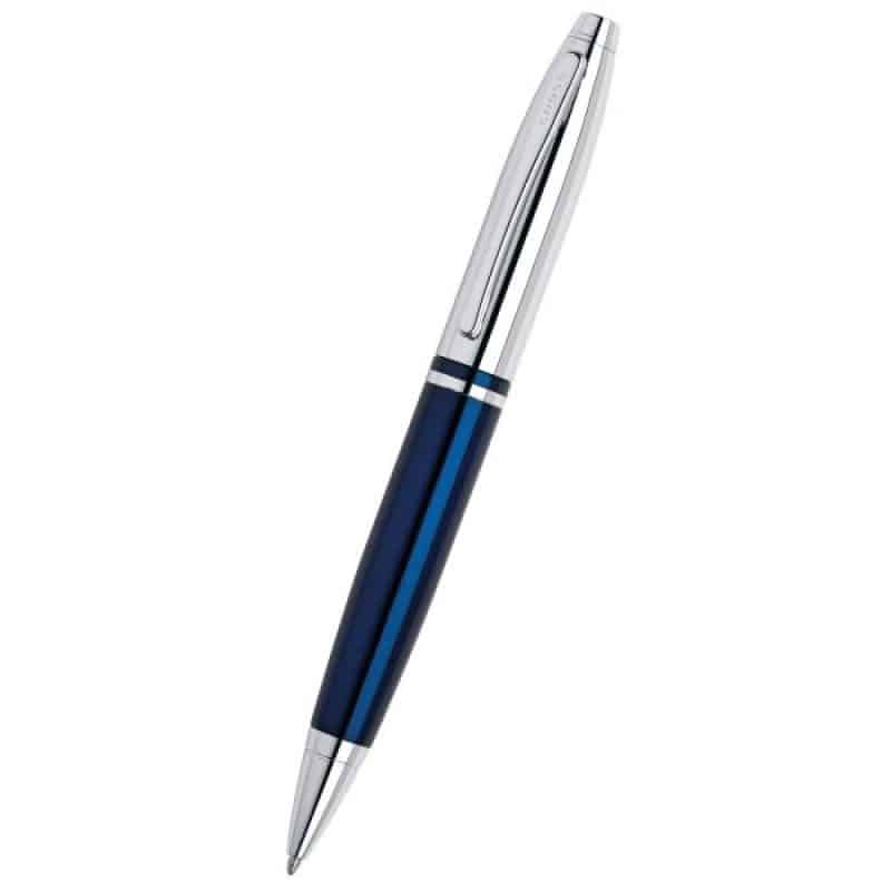 Calais™ Chrome & Blue Lacquer Ballpoint Pen-1