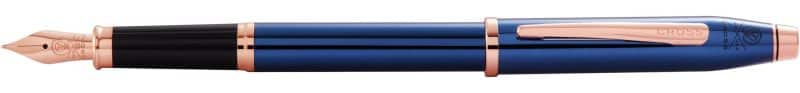 Century II Translucent Cobalt Blue Lacquer w/Rose Gold PVD Nib and Appointments Fine Fountain Pen-1