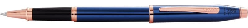 Century II Translucent Cobalt Blue Lacquer w/Rose Gold PVD Rollerball Pen-1