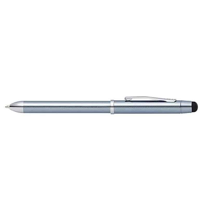 TECH3+™ Frosty Steel Lacquer & Herringbone Multifunctional Pen/Pencil/Stylus-2