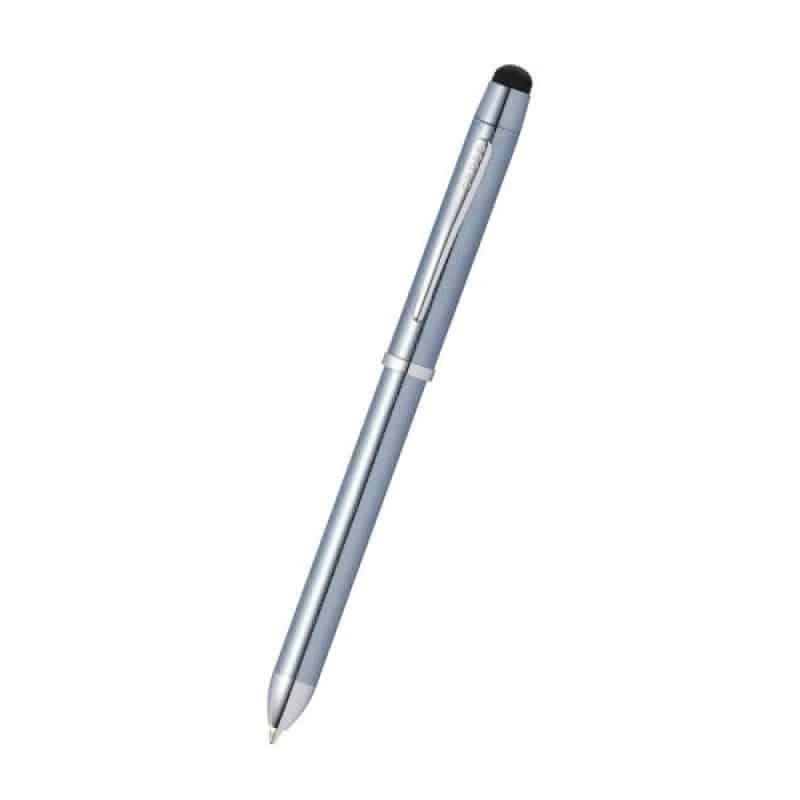 TECH3+™ Frosty Steel Lacquer & Herringbone Multifunctional Pen/Pencil/Stylus-1