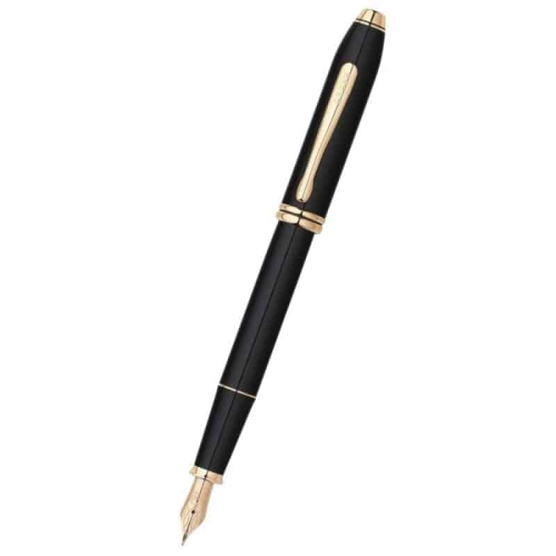 Townsend® Black Lacquer & 23KT Gold Fine Nib Fountain Pen-1