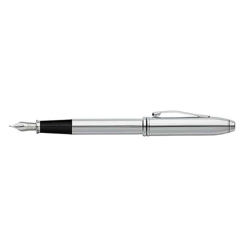 Townsend® Lustrous Chrome Medium Nib Fountain Pen-2