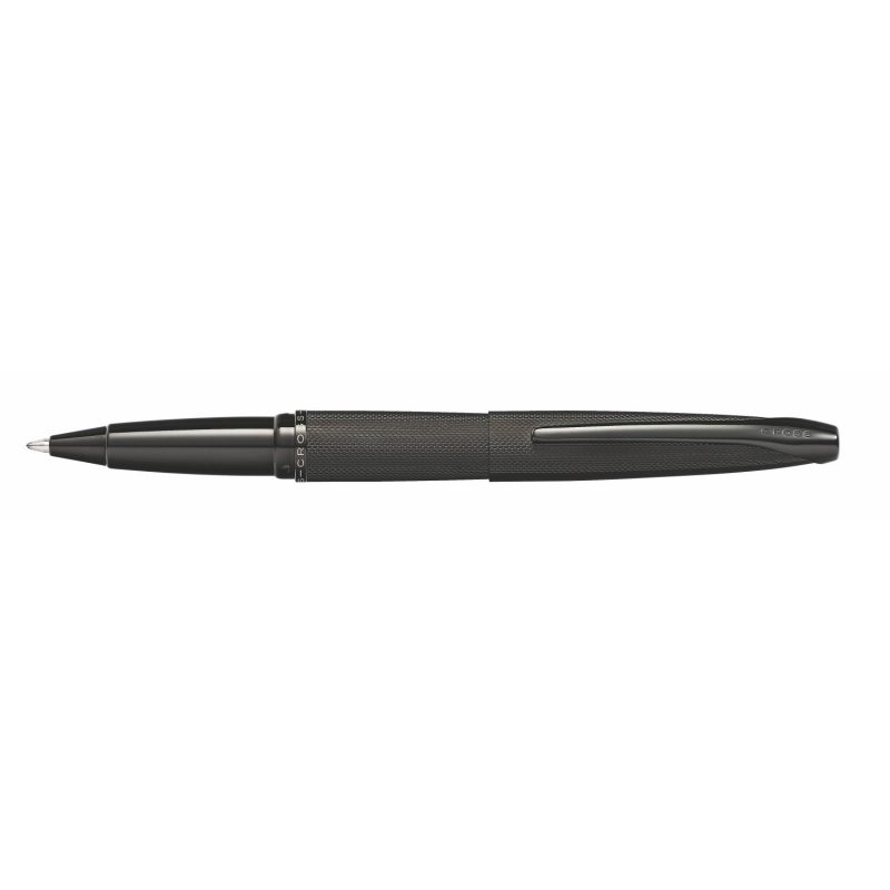 ATX® Brushed Black Rollerball Pen with Polished Black PVD Appointments-2