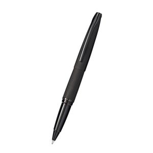 ATX® Brushed Black Rollerball Pen with Polished Black PVD Appointments-1