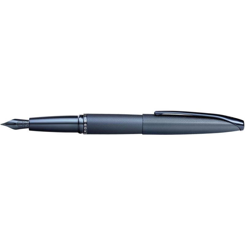 ATX® Sandblasted Dark Blue Fine Nib Fountain Pen w/Stainless Steel Nib Plated w/Dark Blue PVD-1