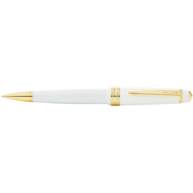 Bailey Light™ Polished White Resin and Gold Tone Ballpoint Pen-1