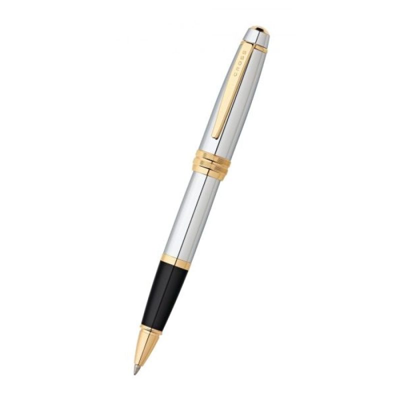 Bailey™ Medalist® Chrome & 23KT Gold Rollerball Pen-1