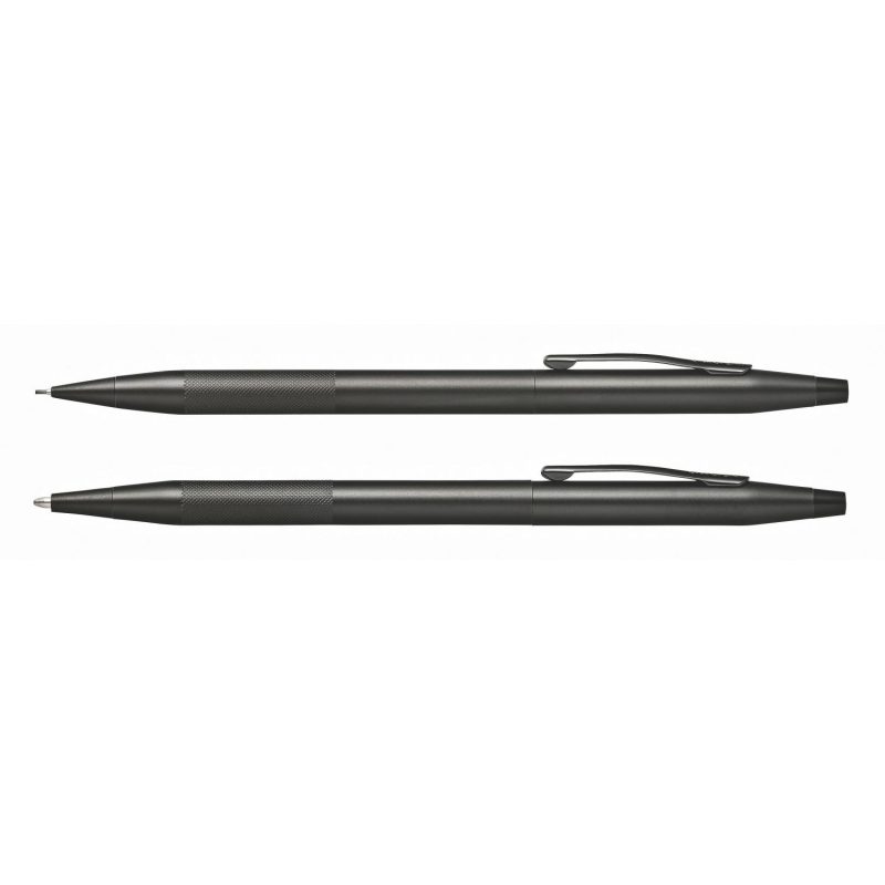 Classic Century® Black PVD Ballpoint Pen/0.7mm Pencil Set w/Micro-knurl Detail-1