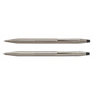 Classic Century® Titanium Gray PVD Ballpoint Pen/0.7mm Pencil Set with Micro-knurl Detail-1