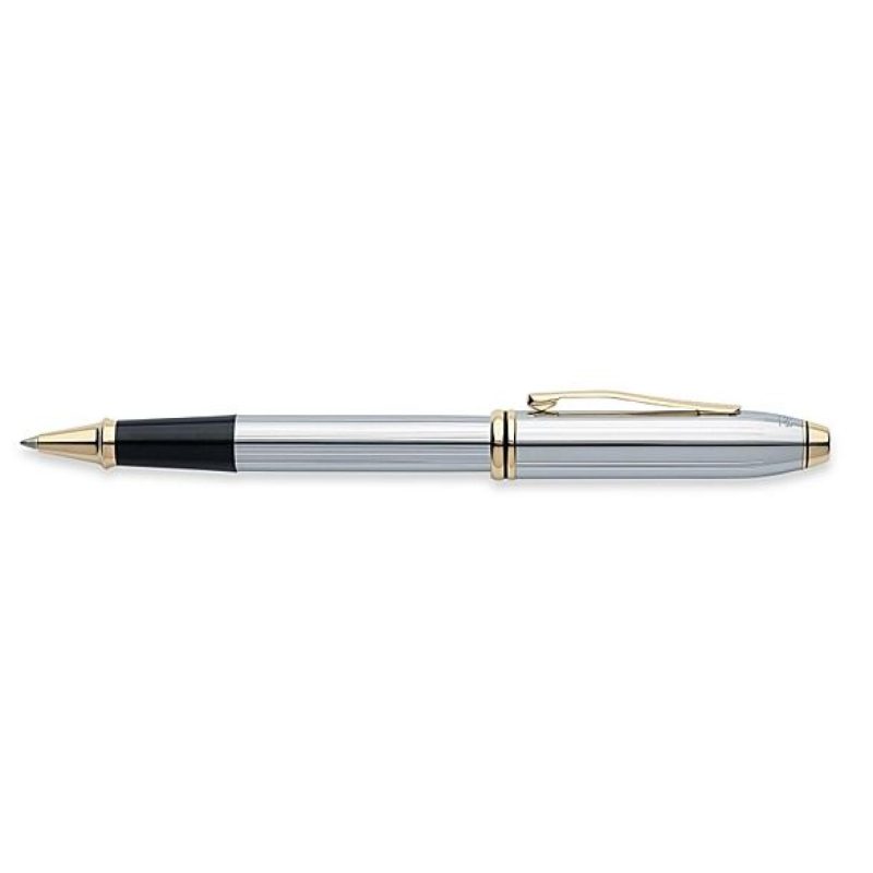 Townsend® Medalist® Chrome & 23KT Gold Rollerball Pen-2